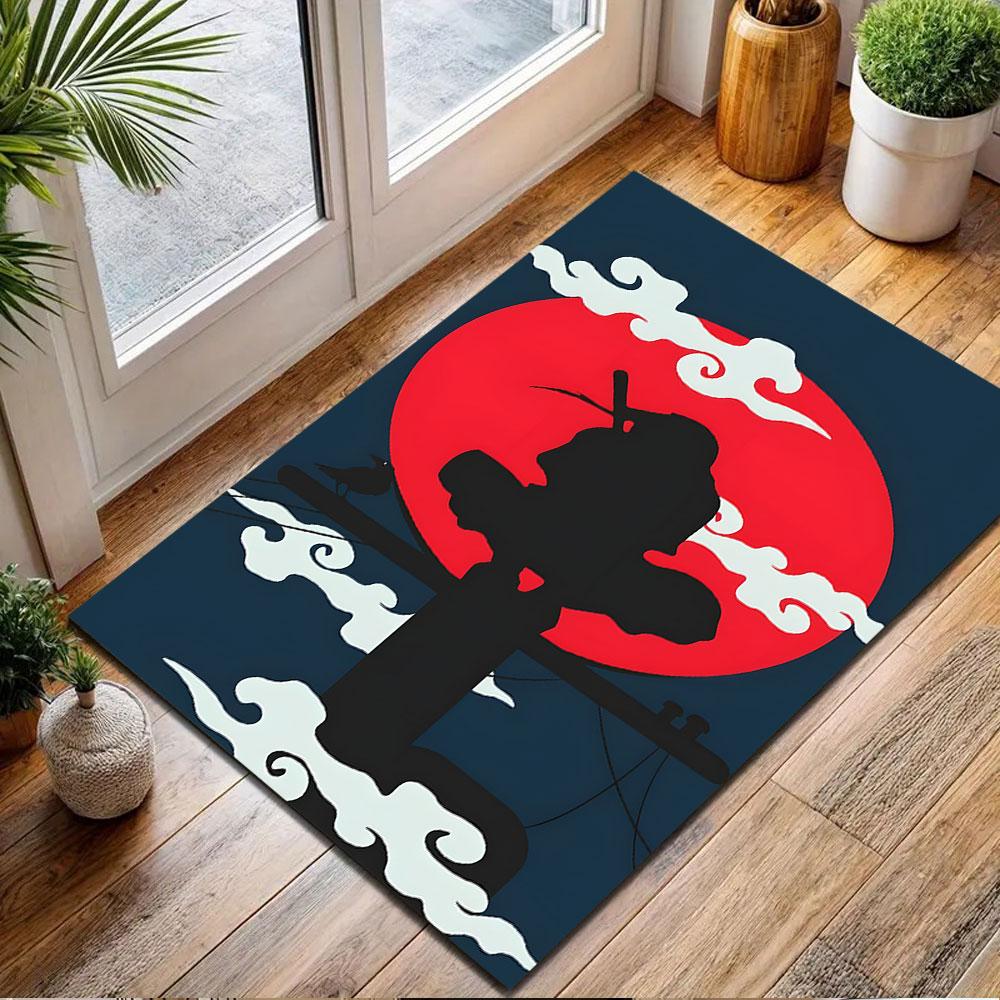Samurai Silhouette at Sunset Patterned carpet, non slip mat suitable for living room and bedroom sofas