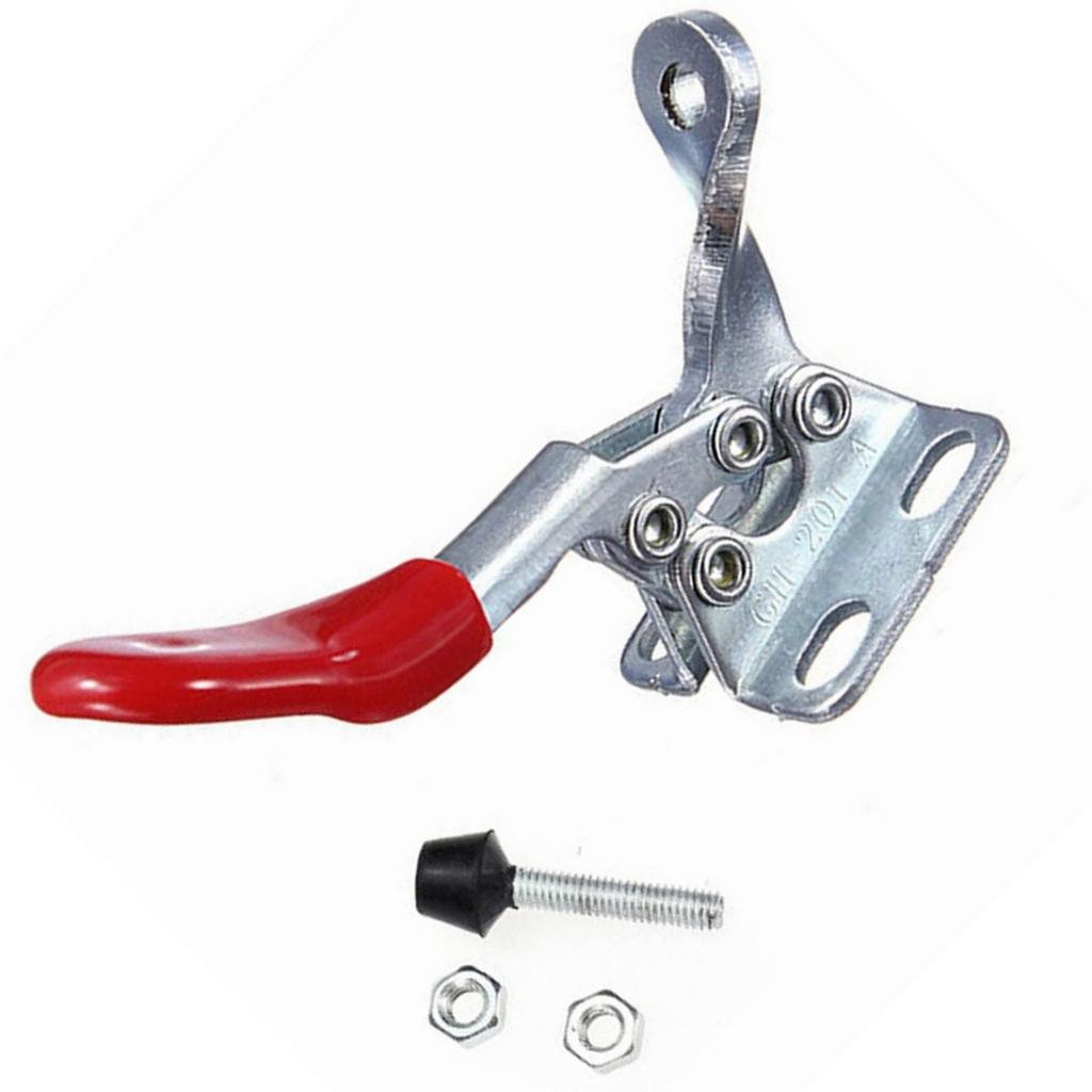 3 Inch Carbon Steel Quick Release Toggle Clamp, Red Rubber Grip Heavy Duty Latch Clamp for Woodworking Welding Mold Fixing