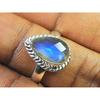 Natural Labradorite 925 Sterling Silver Pear Handmade Vintage Ring Size US-7 MK-95