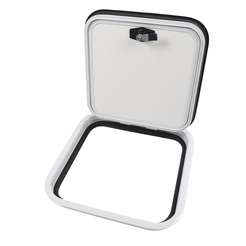 RV Compartment Door 16 X 16in Aluminum Alloy Rounded Corner Baggage Cargo Compartment Access Door for Motorhome