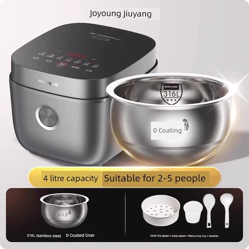 

Jiuyang Rice Cooker For Home 0 Coated 316L Stainless Steel Rice Cooker Large Capacity 3-8 People Non-Coated Multifunctional Black Gray +