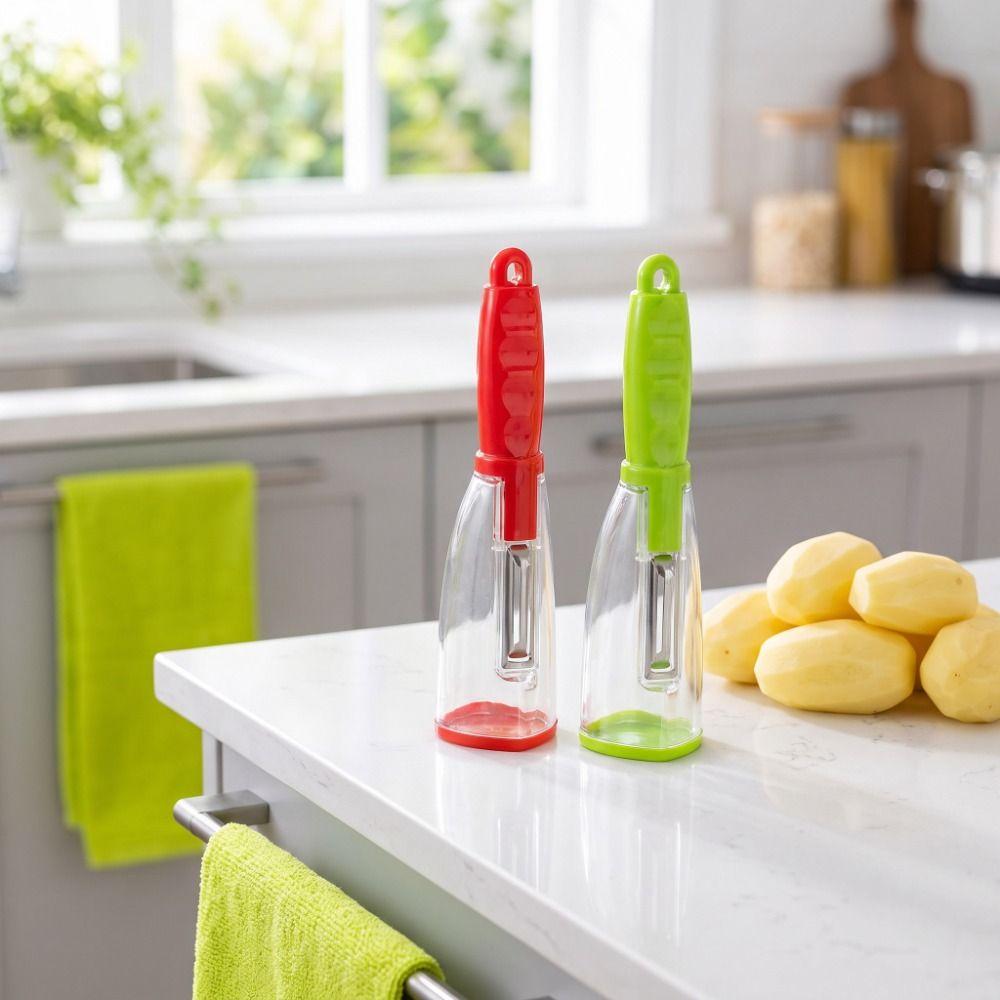 Easy Grip Vegetable Peeler Ergonomic Handle Peeling Tool Peeler with Organizer Food Prep
