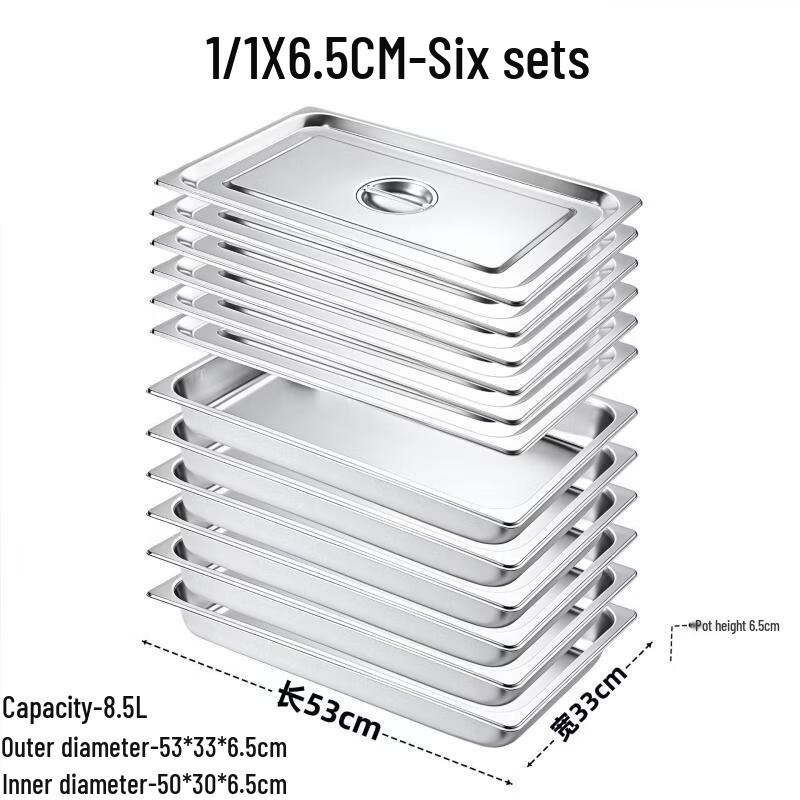 316L Stainless Steel Gastronorm Food Pan Set with Lid