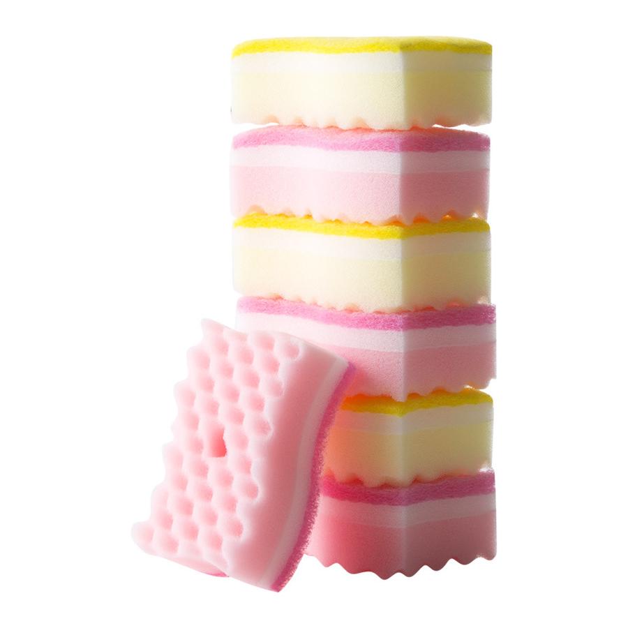 S-Shaped Dish Sponge - Absorbent Foaming Non-Scratch Kitchen Cleaning Tool 4-Pack