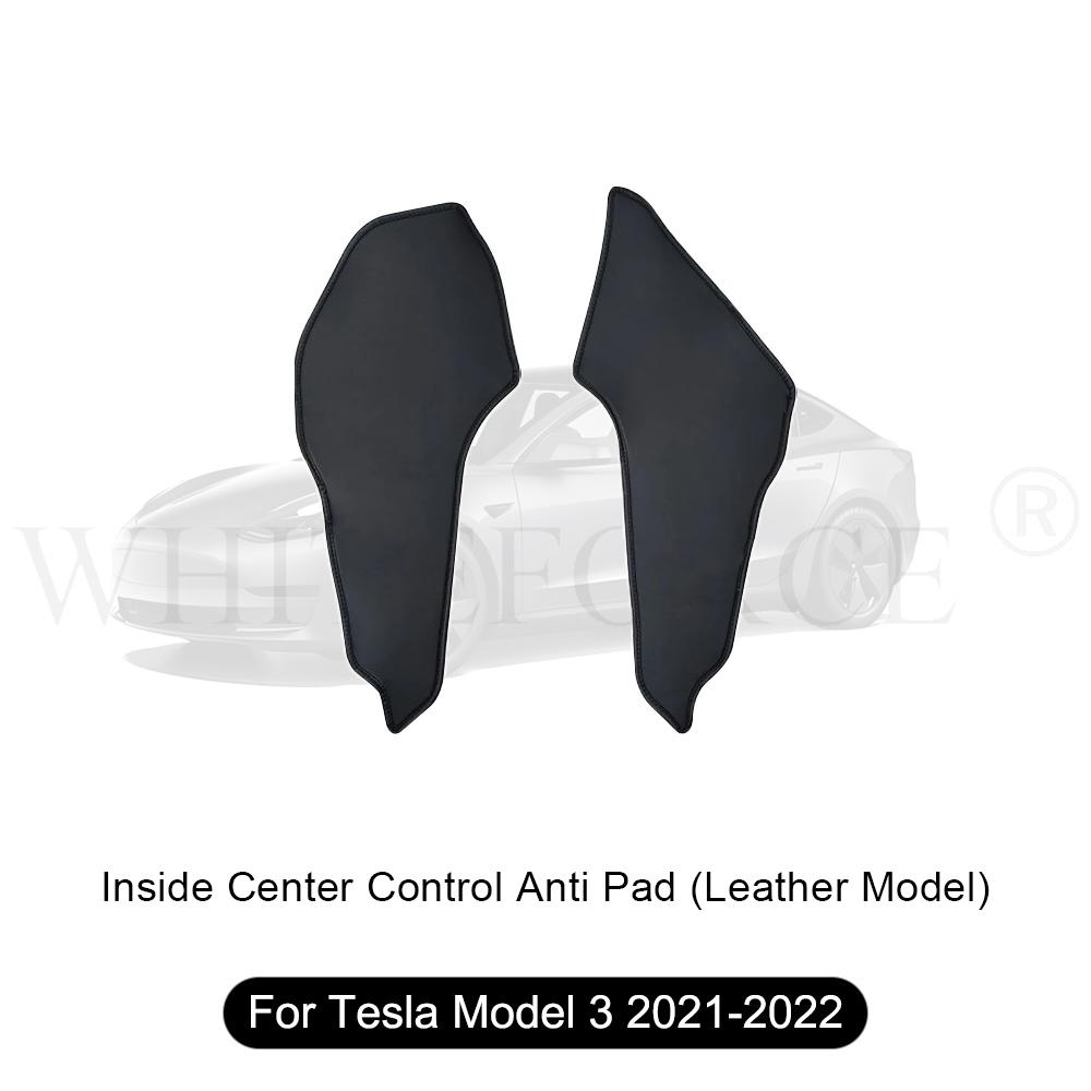 For Tesla Model 3 Highland 2024 Center Leather Kick Mat Model 3/Y 2021-2023 TPE Waterproof Mat On Both Sides of Center Control