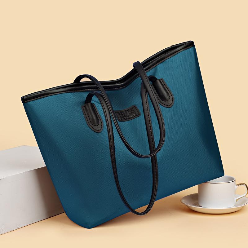 Casual large-capacity bag women's new simple shoulder bag Oxford cloth commuter student tote bag