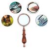With Gift Box Wooden Handle Vintage Magnifying Glass Microscope Reading Jewelry Magnifiers Handheld