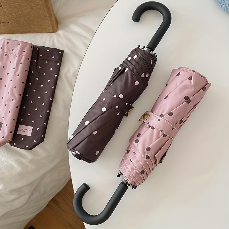 Round Dot Color Umbrella, Stylish Matching, U-Shaped Handle for Easy Portability