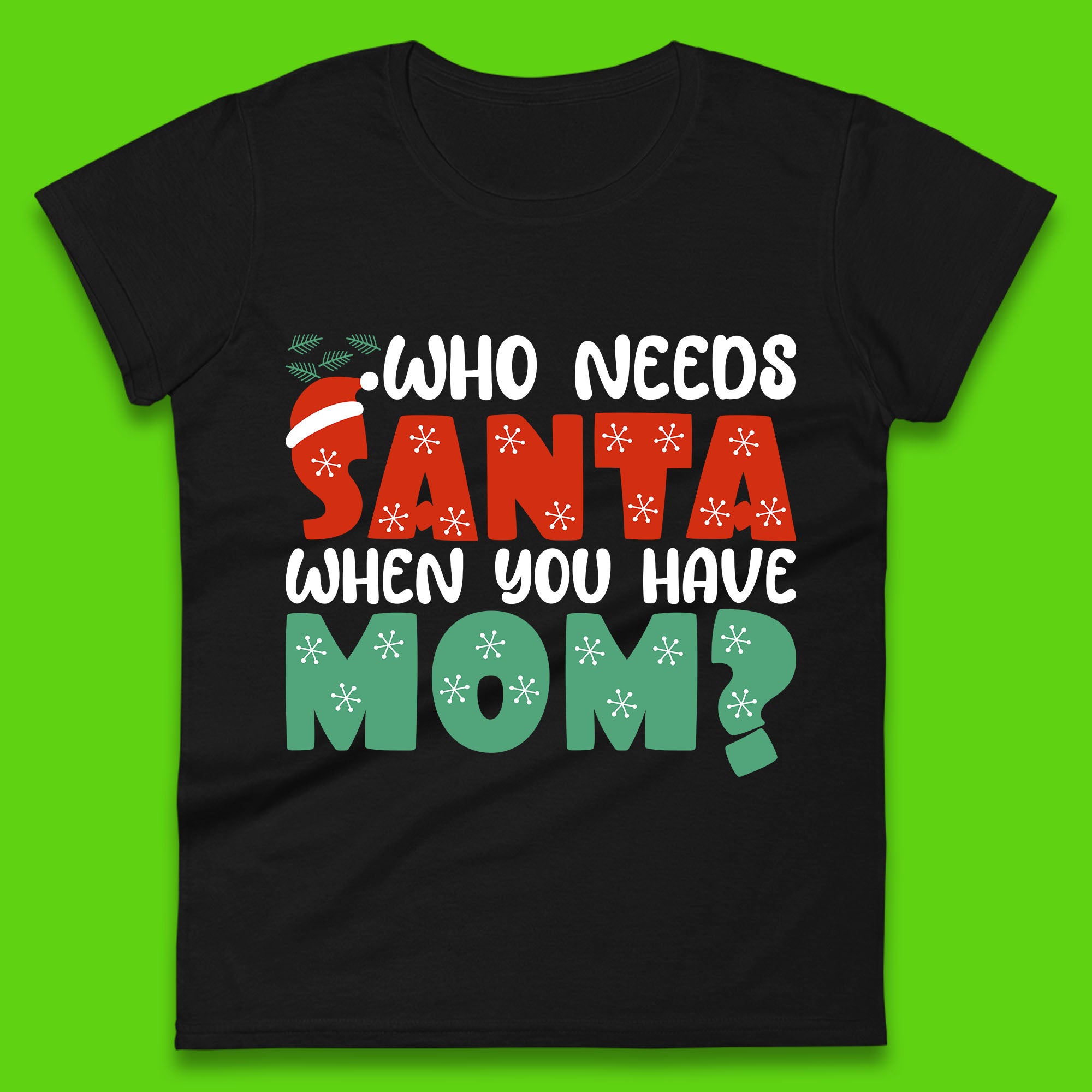 Who Needs Santa When You Have Mom Christmas Womens T Shirt Mens Tops Tees Unisex M