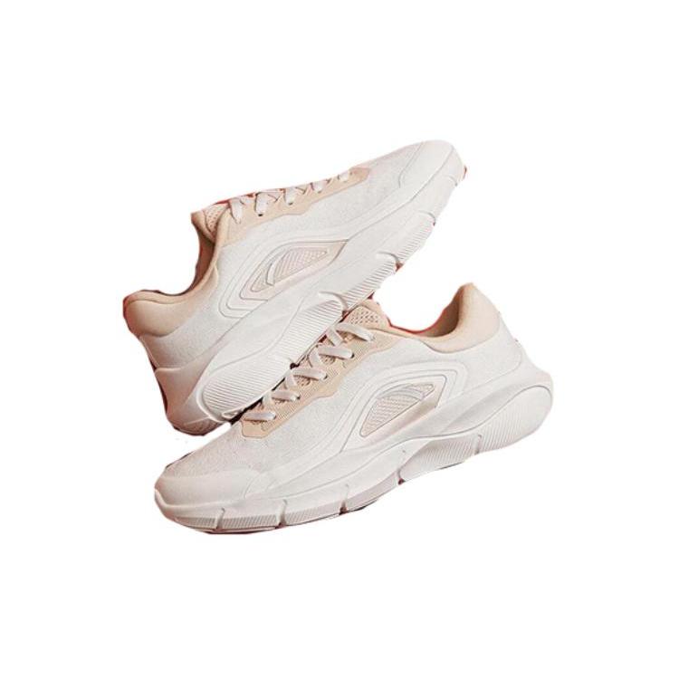 New Anta Anti Slip Wear Resistant Low Top Running Shoes Women's Papyrus White Smoky Brown 122347790-1