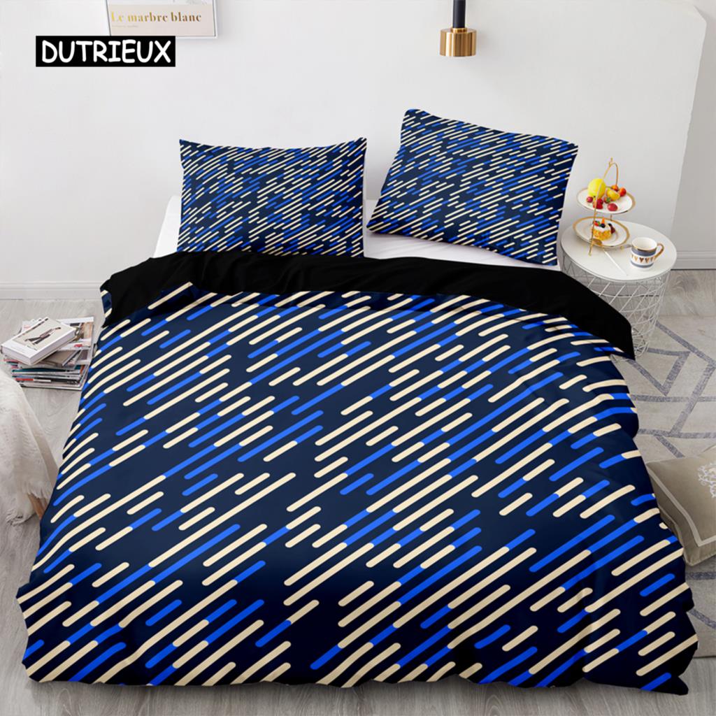 Red Glowing Polygonal Grid Pattern Bedding Set, 135×200 Duvet Cover Set With Pillowcase, 260×220 Quilt CoverBlack Blanket Cover