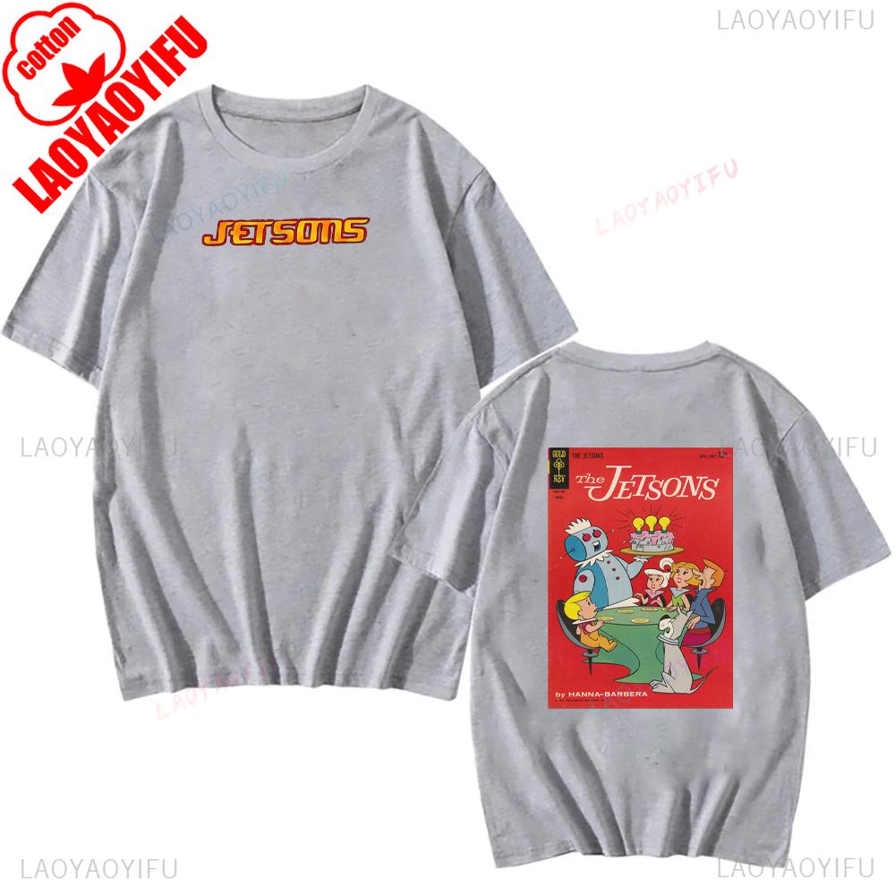 The Jetsons Printed T-shirt Tops Cartoon The Jetsons Letter Clothes Comfy Casual Breathable T Shirt Social Club