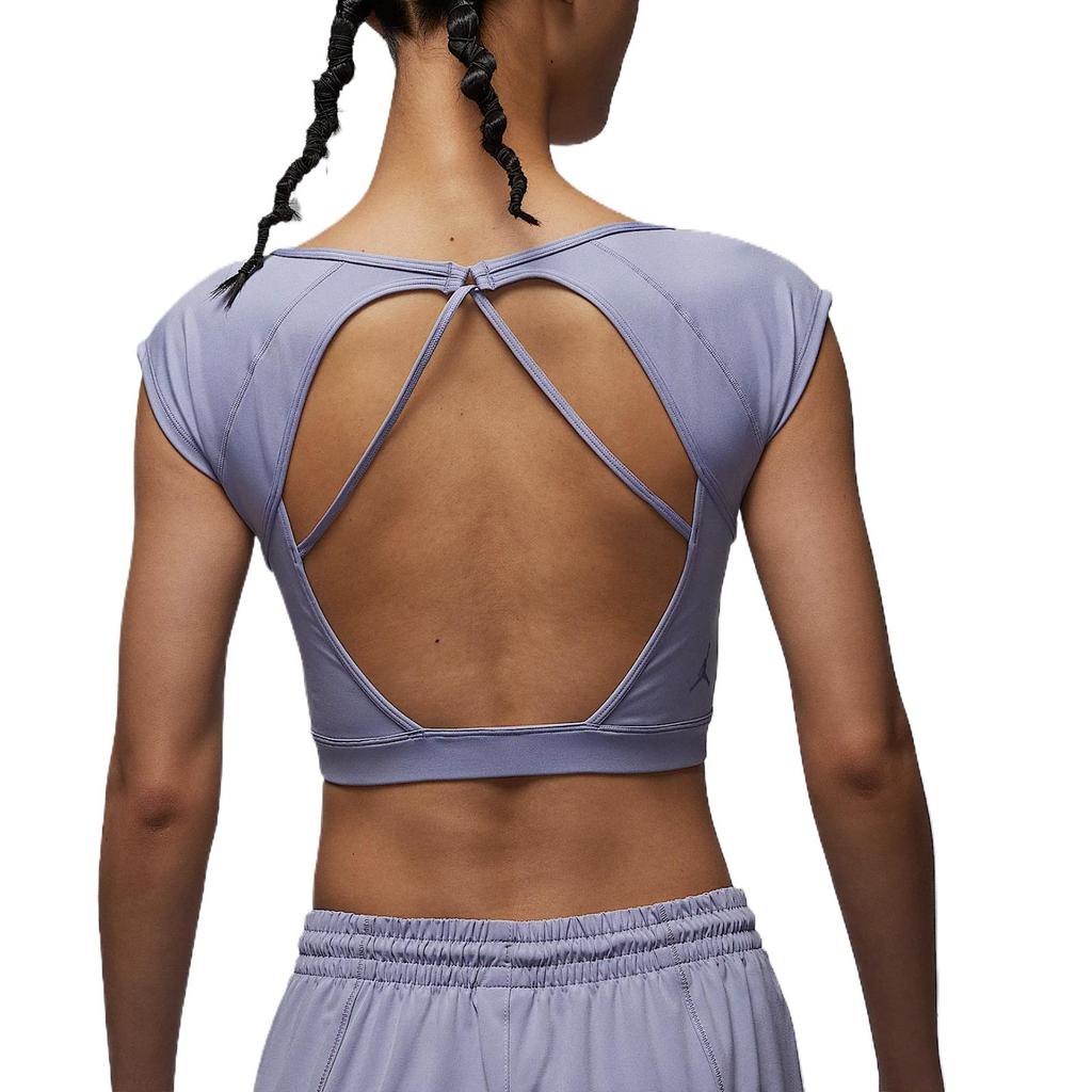 Jordan Sport Comfortable Casual Simple Versatile Short Sleeve Breathable Round Neck T-Shirt Women Tops Mist-Gray-Blue HJ0071-519