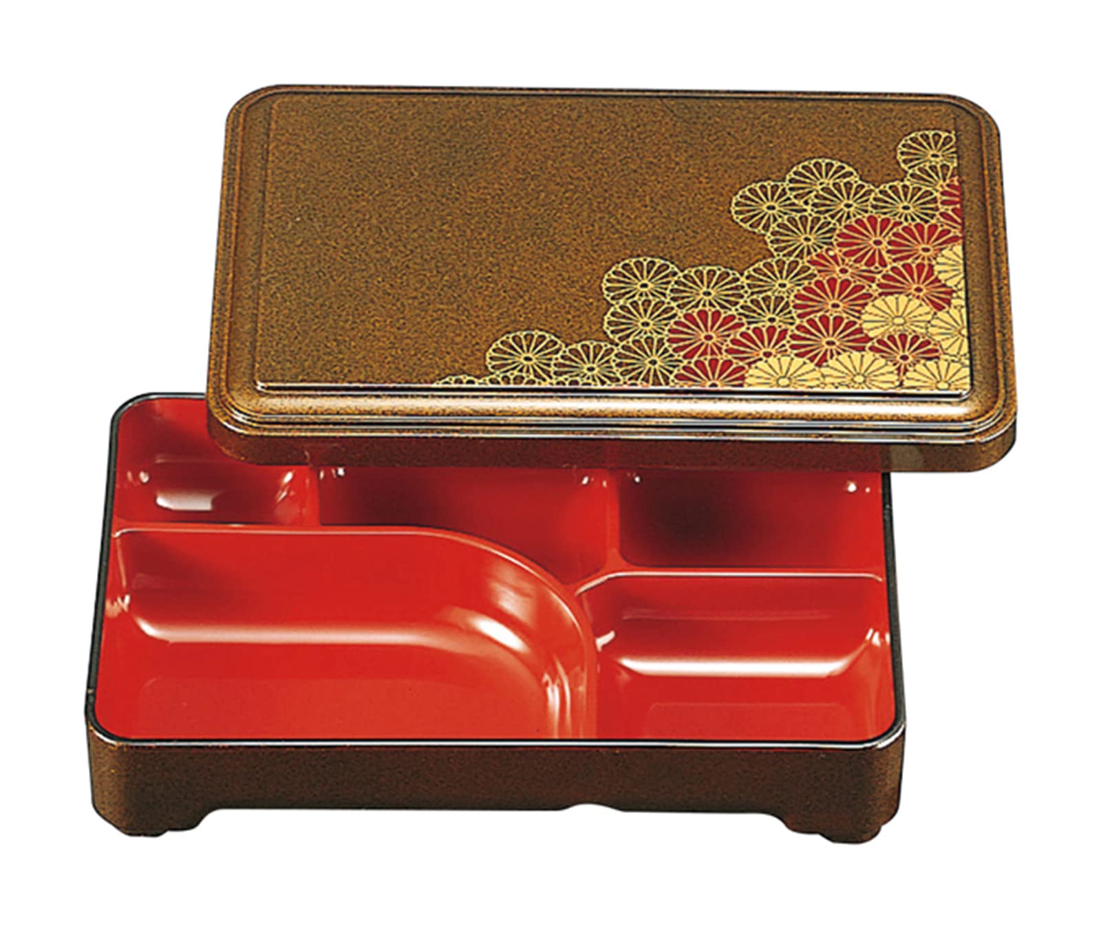 Fukui Craft Long Bento Wild Chrysanthemum 23212560 8.5 Box, Pear-Ground (with Lid)