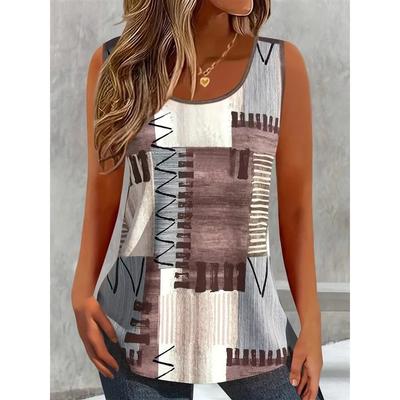 Fashion Women's Flower Printed T-Shirt Casual Loose Sleeveless Top Comfortable Camis Tank Tops