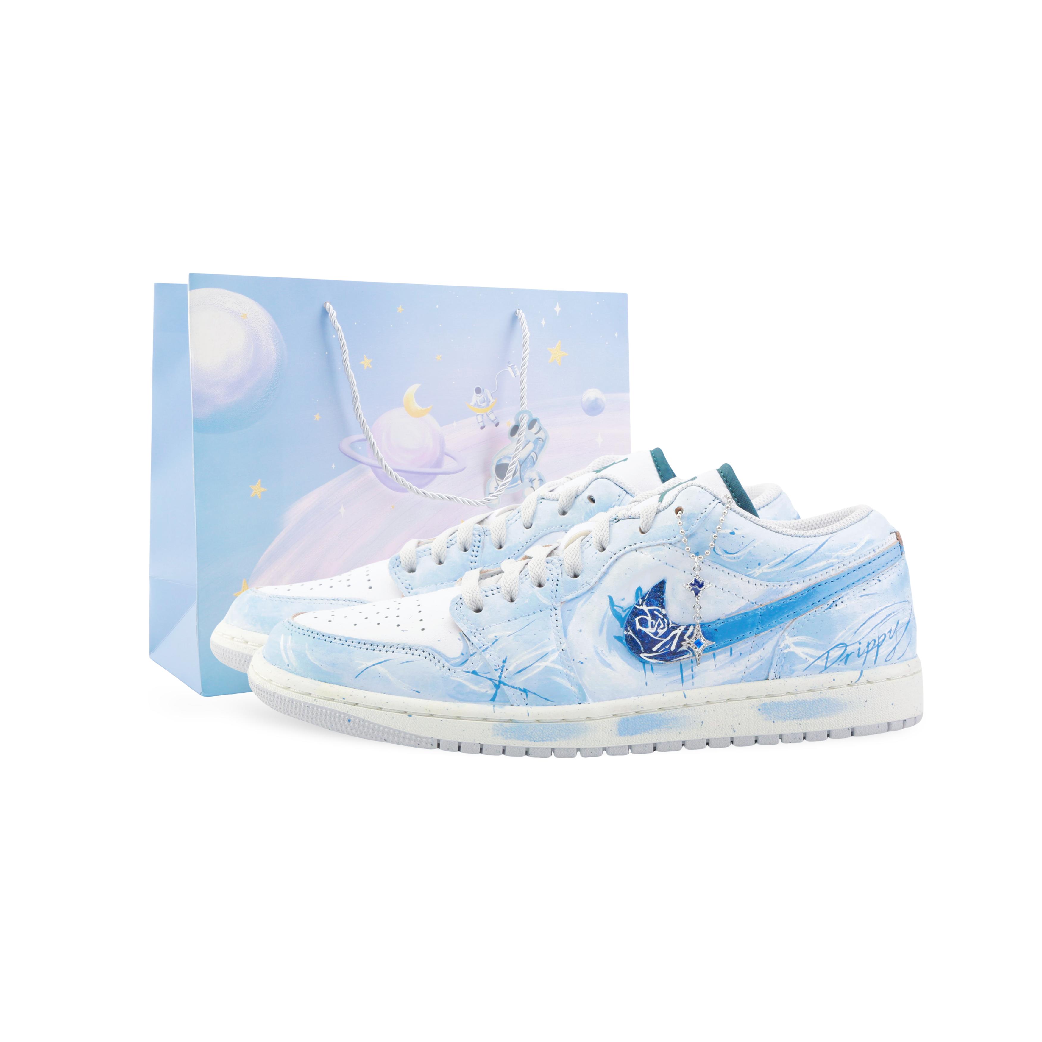 

Jordan Air Jordan 1 Drippy Ice Rose Abrasion Resistant Abrasion Resistant Low top Vintage Basketball Shoes Men s FQ7687-300(Team889-) 38