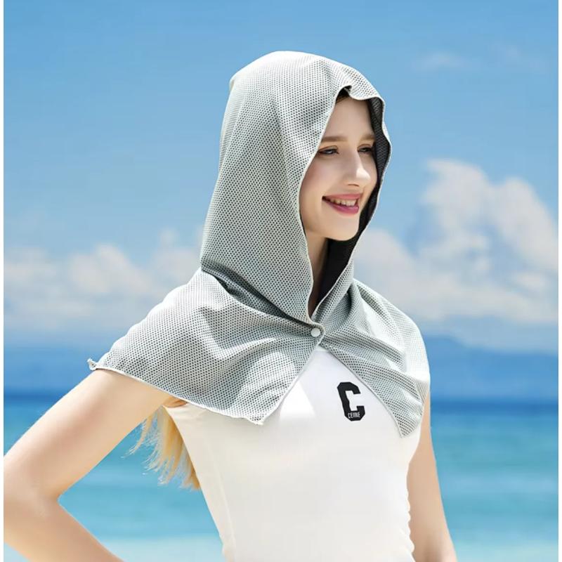 Cooling Hoodie Towel - UV Protection, Quick Drying, Perfect for Sports, Camping, Workouts, Cycling, Golf, Running, Hiking