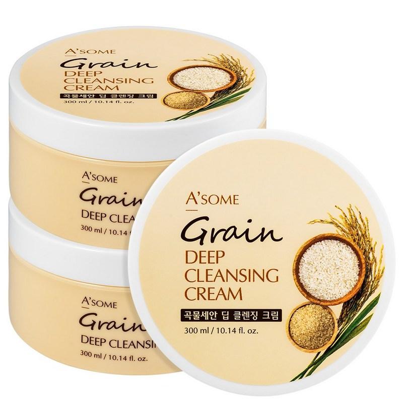 ASOME Large Size Grain Deep Cleansing Cream, 300ml, 3 Pcs