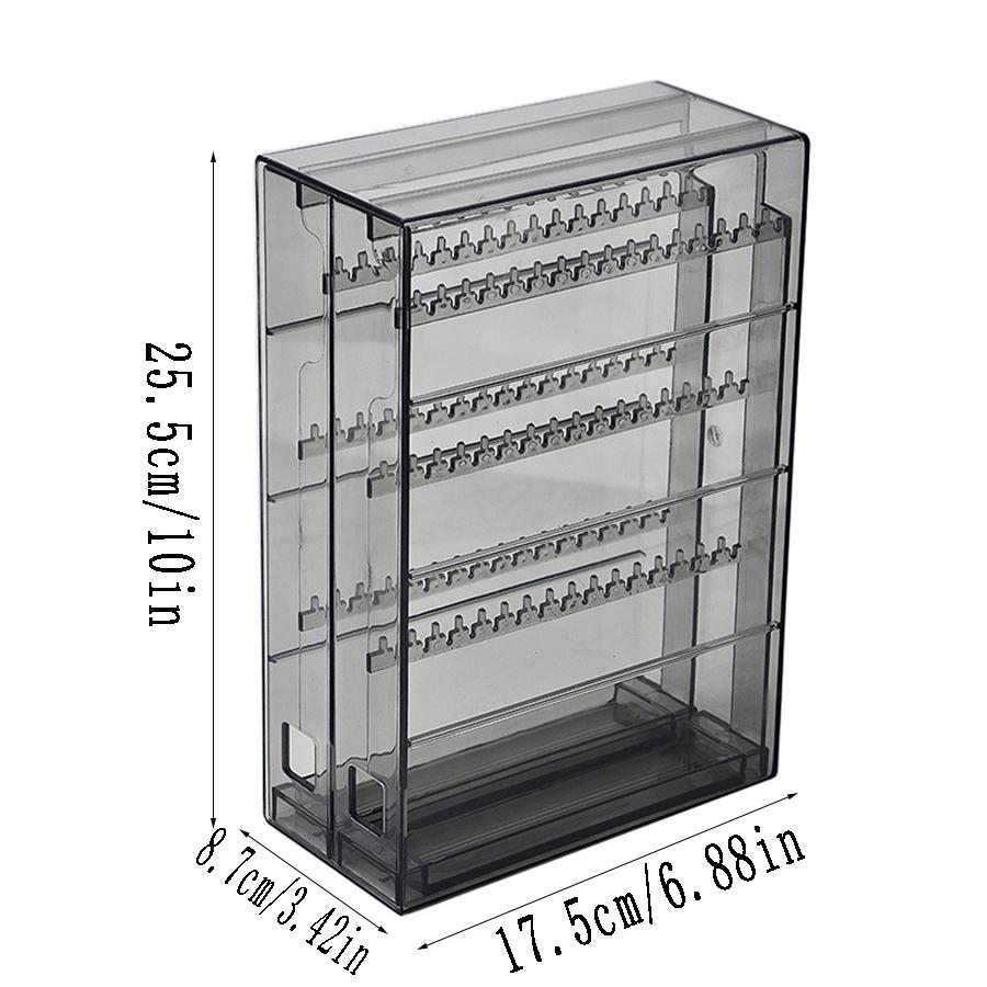 1PCS Organisateur de Bijoux en Plastique Transparent Boîte à Colliers Bracelets Anti-poussière Support à Bijoux Boucles d'Oreilles Boîte de Rangement pour Boucles d'Oreilles