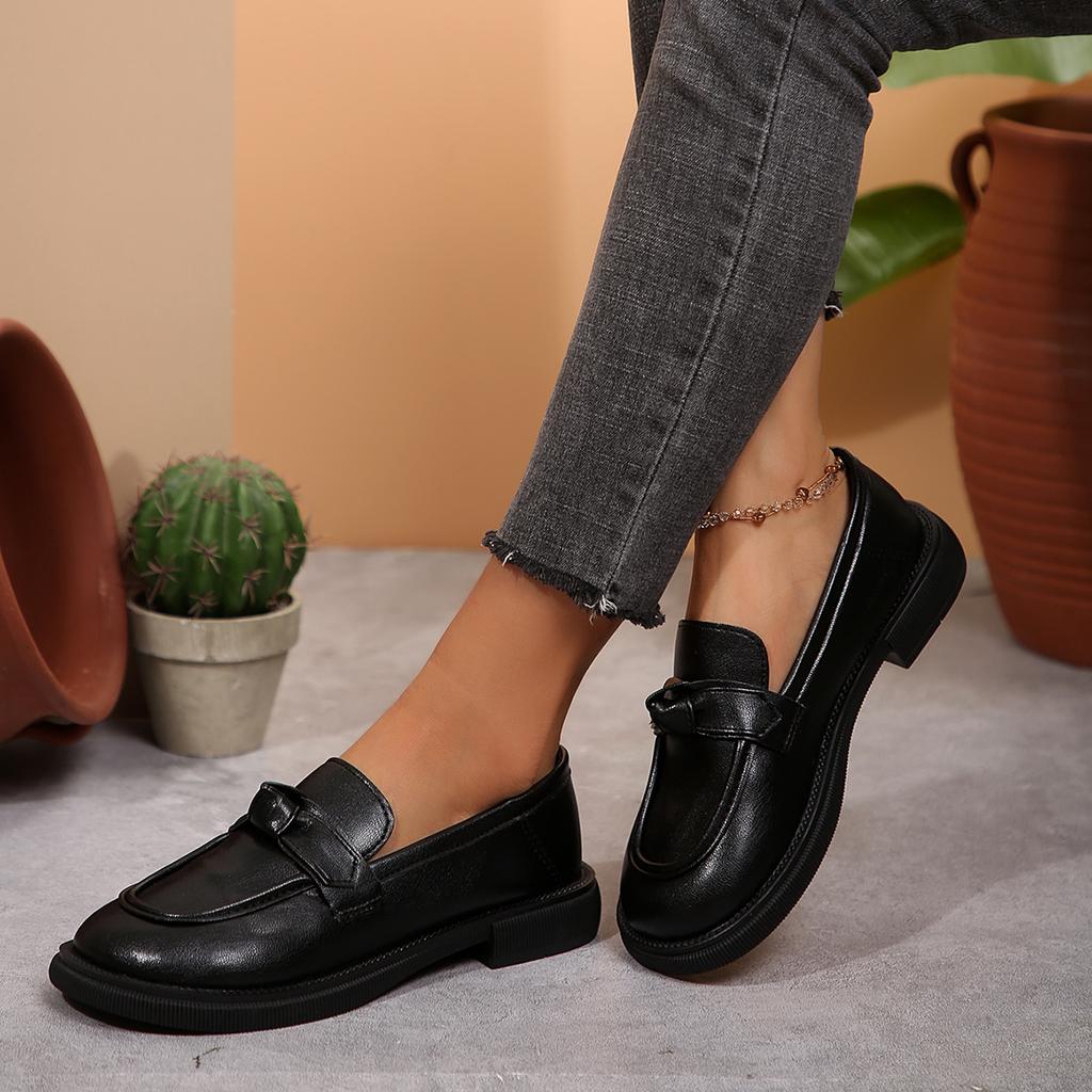 2025 Women's Heeled Mary Jane Shoes Women's High Heels Black Chunky Heel Office Loafers High Heels Spring Autumn Women's Shoes