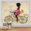 Cartoon girl wall hanging butterfly flower fashion art female tapestry home room bedroom beautiful decoration