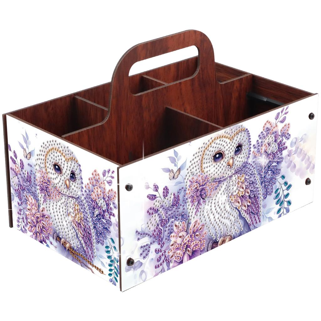 DIY Wooden Diamond Art Painting Storage Box Kit with Handheld Diamond Art Painting Holder Box for Home Office Decor Crafts Gift
