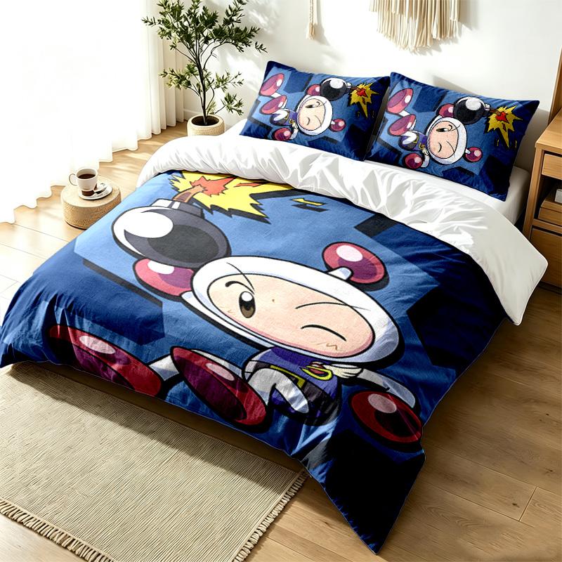 Σετ Κάλυμμα Παπλώματος Bomberman 3 τεμαχίων Απλό Μοντέρνο Σετ Κλινοσκεπασμάτων Ανθεκτικό στις Ζάρες Μαλακό Ύφασμα Χρήση Όλων των Εποχών Ένα τέλειο δώρο