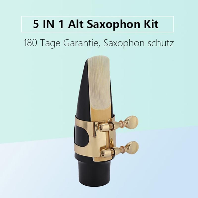 Alto Sax Saxophone ABS Mouthpiece With Cap Metal Buckle Reed Pads Musical Instruments