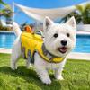 Lightweight Canine Float Coat Dog Life Jacket, High Buoyancy Pet Swim Vest with Chin Rest And Rescue Adjustable Water Safety Gear Handle, Jacket