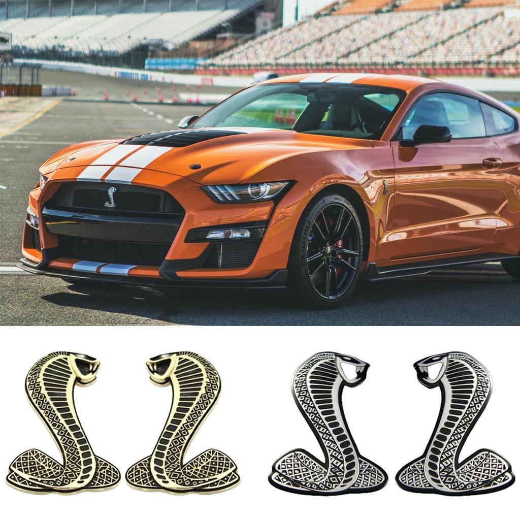 Car Front Hood Grille Emblems Metal Snake Stickers Rear Trunk Car Stickers Universal Automotive Styling Accessories