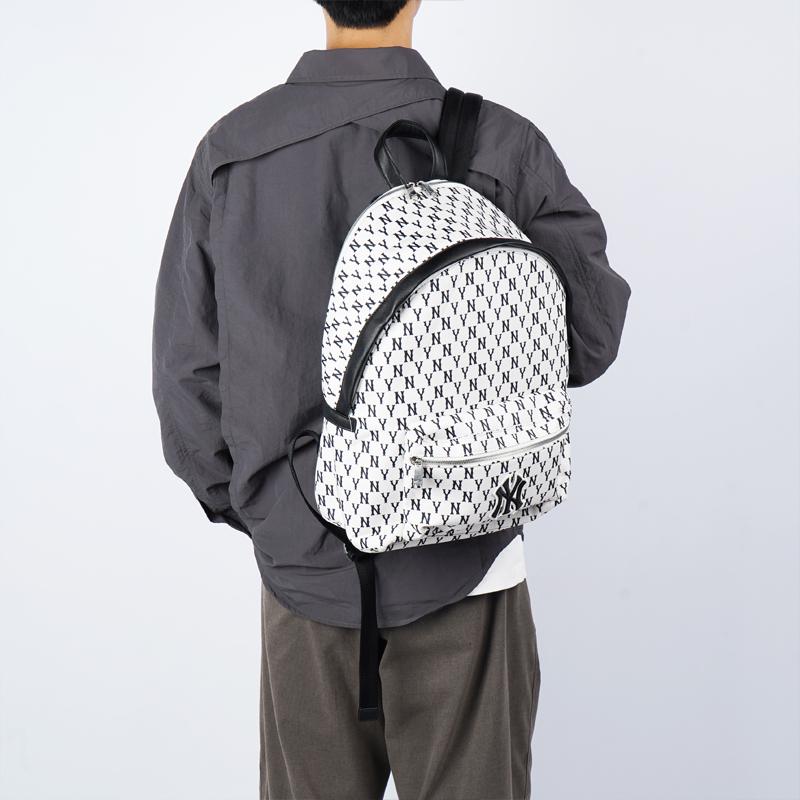 New MLB New York Yankees Polyester Combo Bag Backpack Regular Unisex Black White 3ABKM102N-50CRD
