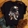 Fashion Feather Dreamcatcher T Shirt Women Harajuku Graphic Tees Shirt Femme Dream Catcher Women's T-shirt Clothes Tops