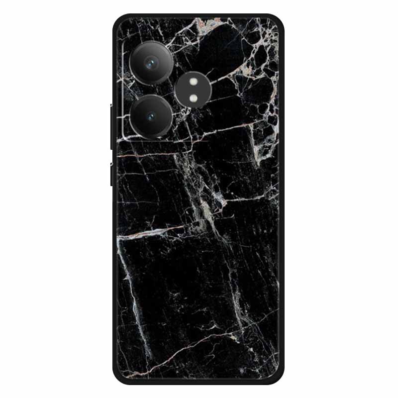 For Realme GT 6T Case Soft Feeling Silicone Luxury Phone Covers For Realme GT 6 GT6 Cases TPU Painted Marble Beautiful GT6t Wolf