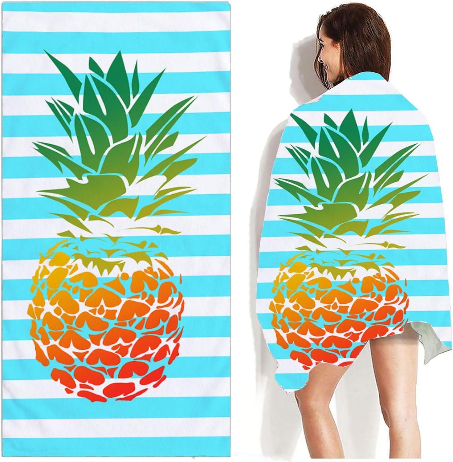 

Pineapple arts Beach Towel for Family stuffs friends Gifts Quick-Dry Sand free For Bath Yoga Tourism Beach GYM Camping Swimming W30*H60(CM)