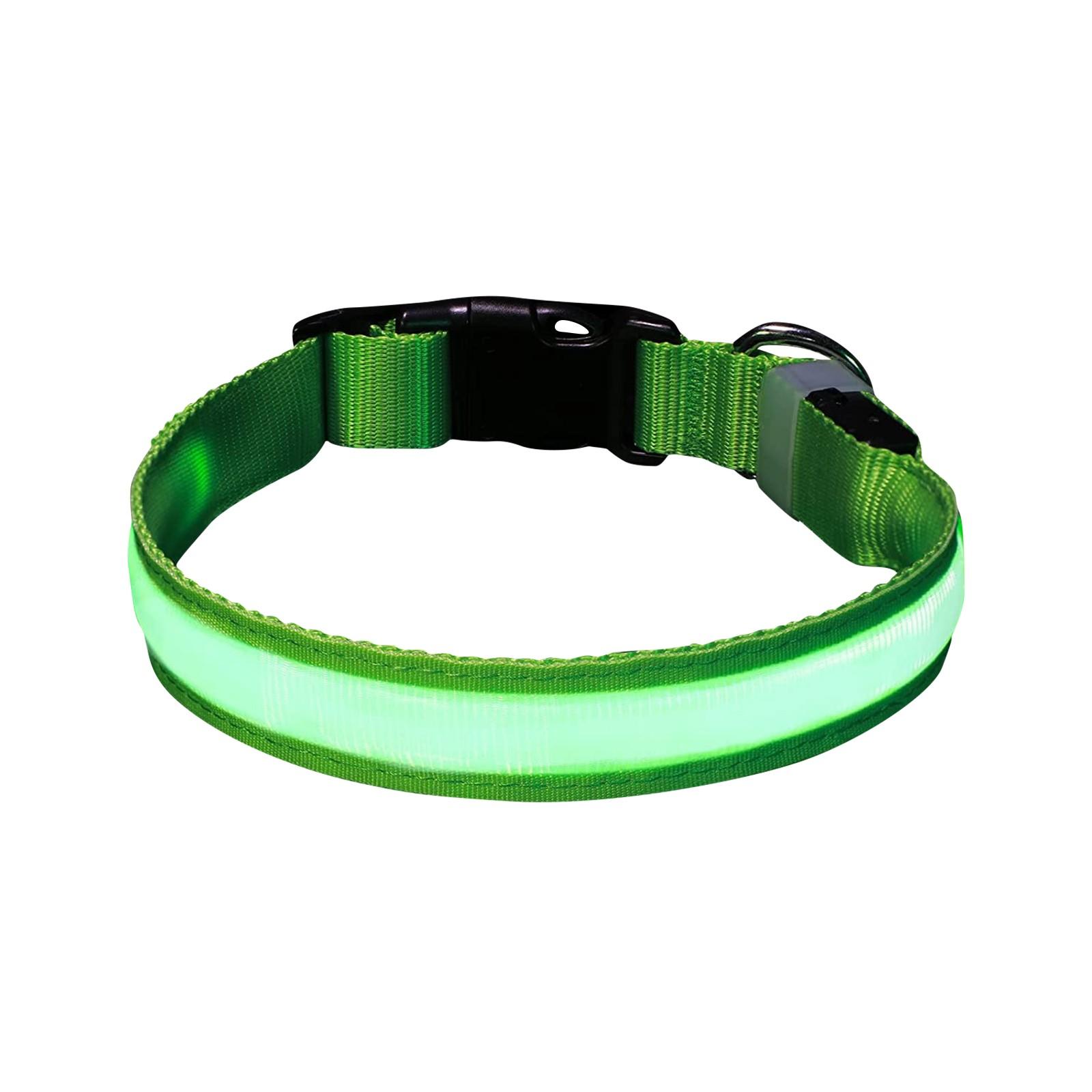 LED Luminous Collar Dog Collar USB Rechargeable Pet Collar Luminous Neck Collar Luminous Dog Collar L зелёный