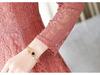 Autumn Lace Slim Fit Solid Color Long-Sleeve Plus Size Dress for Women
