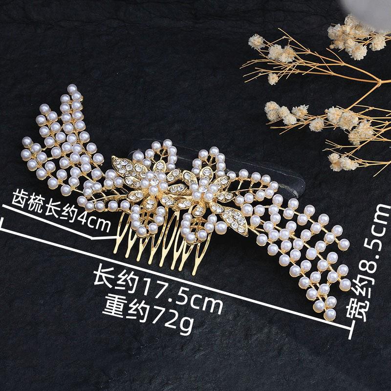 Mori Rhinestone Pointed Mouth Clip Fairy Raw Princess Style Hairpin Feminine Temperament Bridal Headdress Cheongsam Xiuhe Hair Accessories Hair Comb