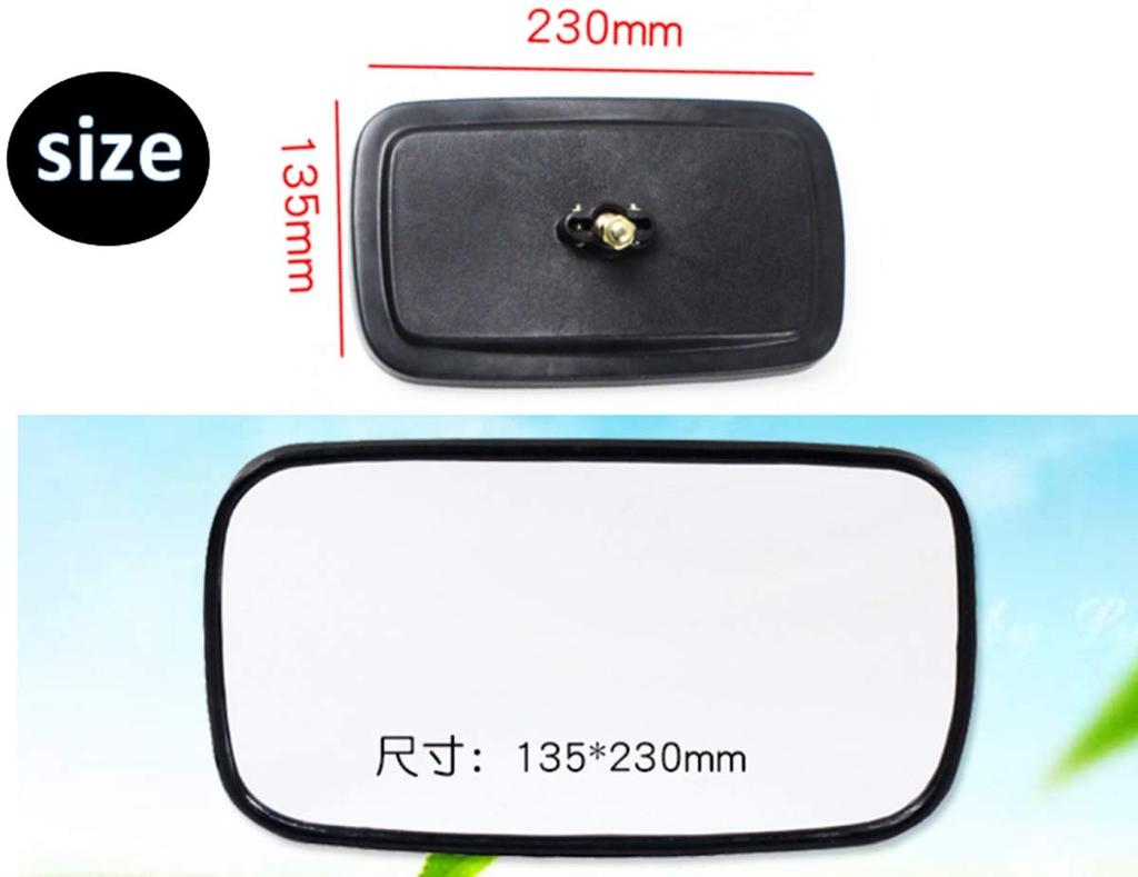 Set of 2 Side and Rearview Mirrors for Forklifts and 2 for Agricultural and Construction Machinery 23cm X Tractors, Types, Large, General-Purpose,
