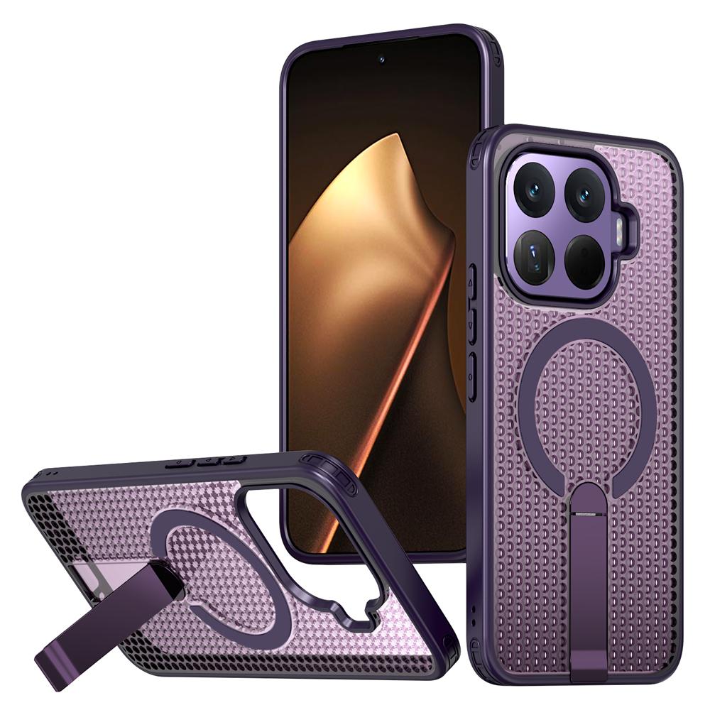 KEYSION Hollow Heat Dissipation Magnetic Case for Xiaomi 17T Pro 5G Cooling Hide Stand Shockproof Phone Cover for Xiaomi 17T 5G
