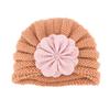 European & American Children's Knitted Woolen Hat with Flower - Warm Baby Hat for Autumn & Winter