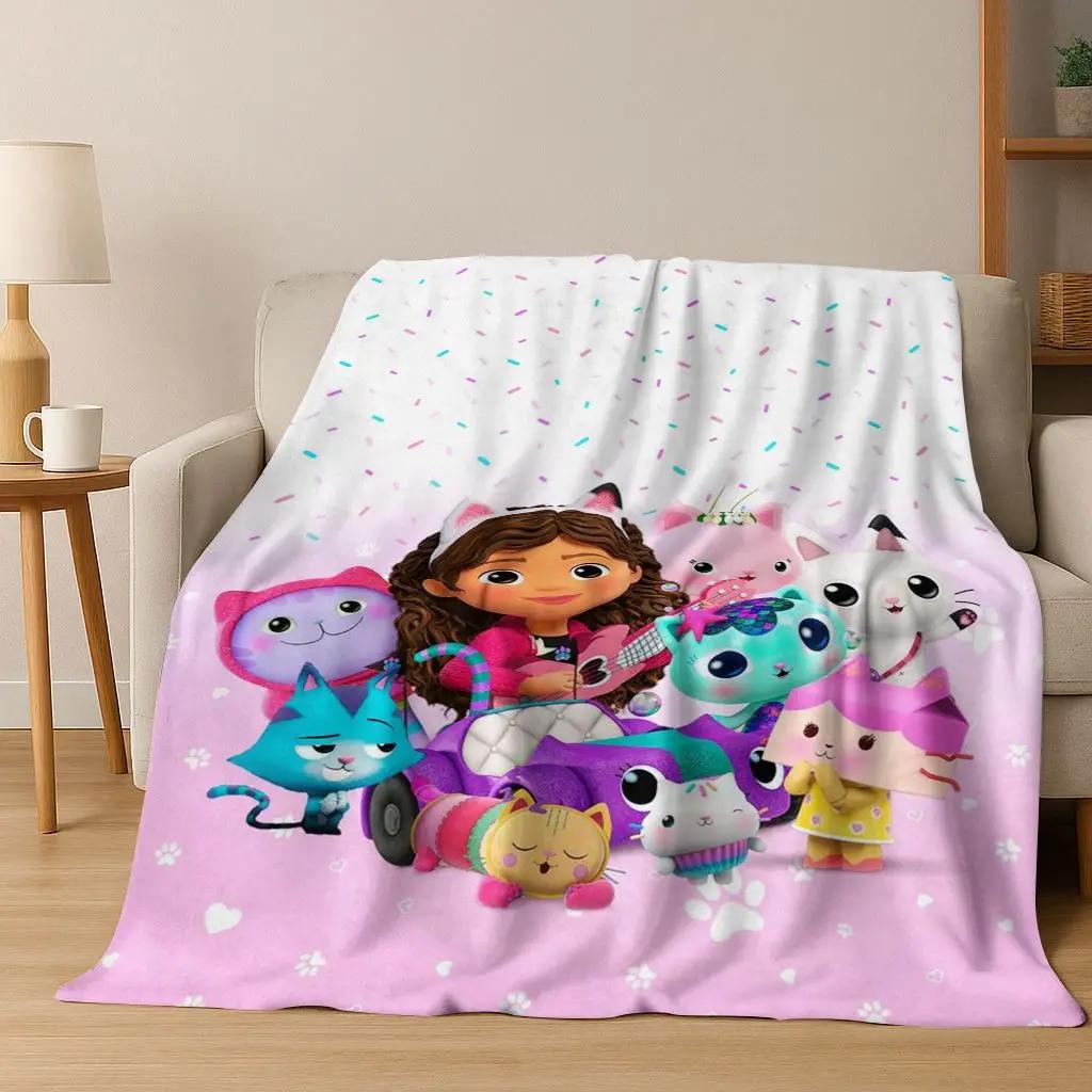 26 Stili Cartone Animato La Casa delle Bambole di Gabby Regalo per Ragazza Coperta in Flanella, Calda e Accogliente Morbida Coperta Plaid per Casa Camera da Letto Letto Divano Coperta Bambino