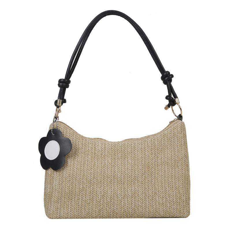 Versatile Woven Tote Bag For Women Modern Casual Shoulder Bag In Elegant Colors