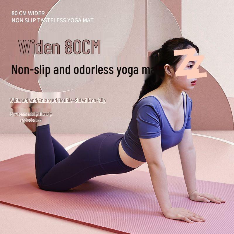 Extra Thick Non-Slip Yoga Mat for Beginners - Wide and Long, Perfect for Home Fitness and Dance.
