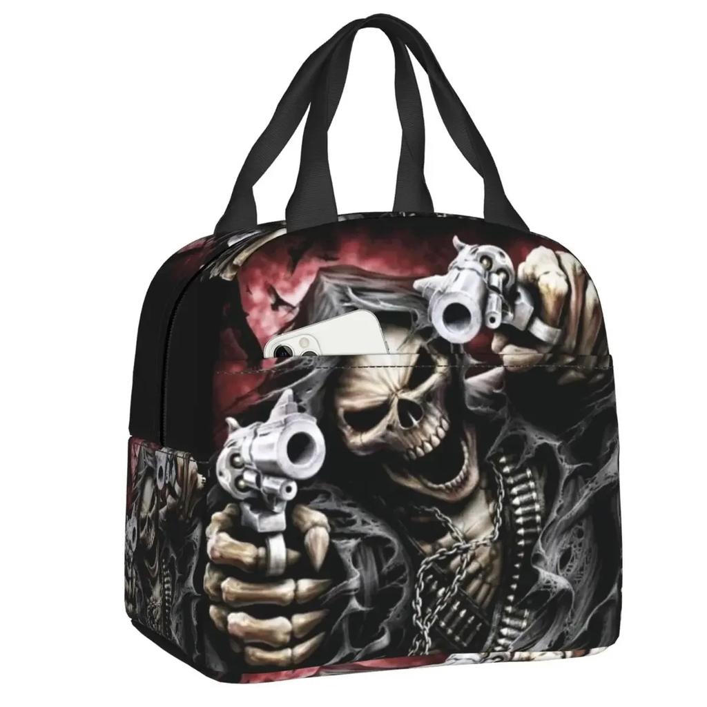 Evil Hands Skull Lunch Bag Leakproof Halloween Gothic Skeleton Thermal Cooler Insulated Lunch Box For Women Kids Food Tote Bags