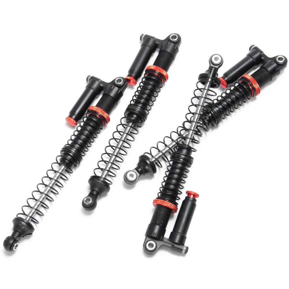 TRZX 4-Piece Aluminum Shock Absorber Assembled Damper 90mm-120mm for 1/10 RC Crawler Axial SCX10 TRX4 D90 (120mm)