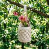Storage Basket with Handle Wall Hanging Plant Baskets Hand-Woven Cotton Rope Planters for Fruits Plants