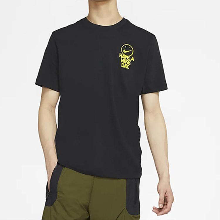 Nike Sportswear Smiley Print Short Sleeve T-Shirt Men Tops Black CW4818-010