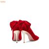 Fashion 2025 New Arrivals Butterfly Knot Party Dress Pumps Pointed Toe Thin Heels Shoes Slip On Shallow Metal Heels Shoes