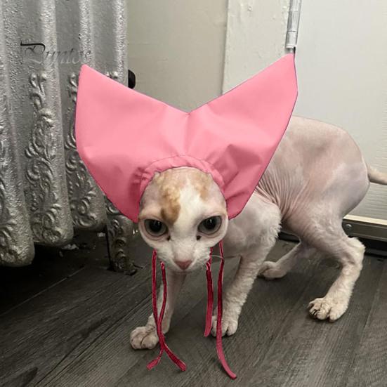 Cat Shower Cap Adjustable Waterproof Bathing Hat with Ear Cover Washing Bathing Raining Protection Cap for Cats