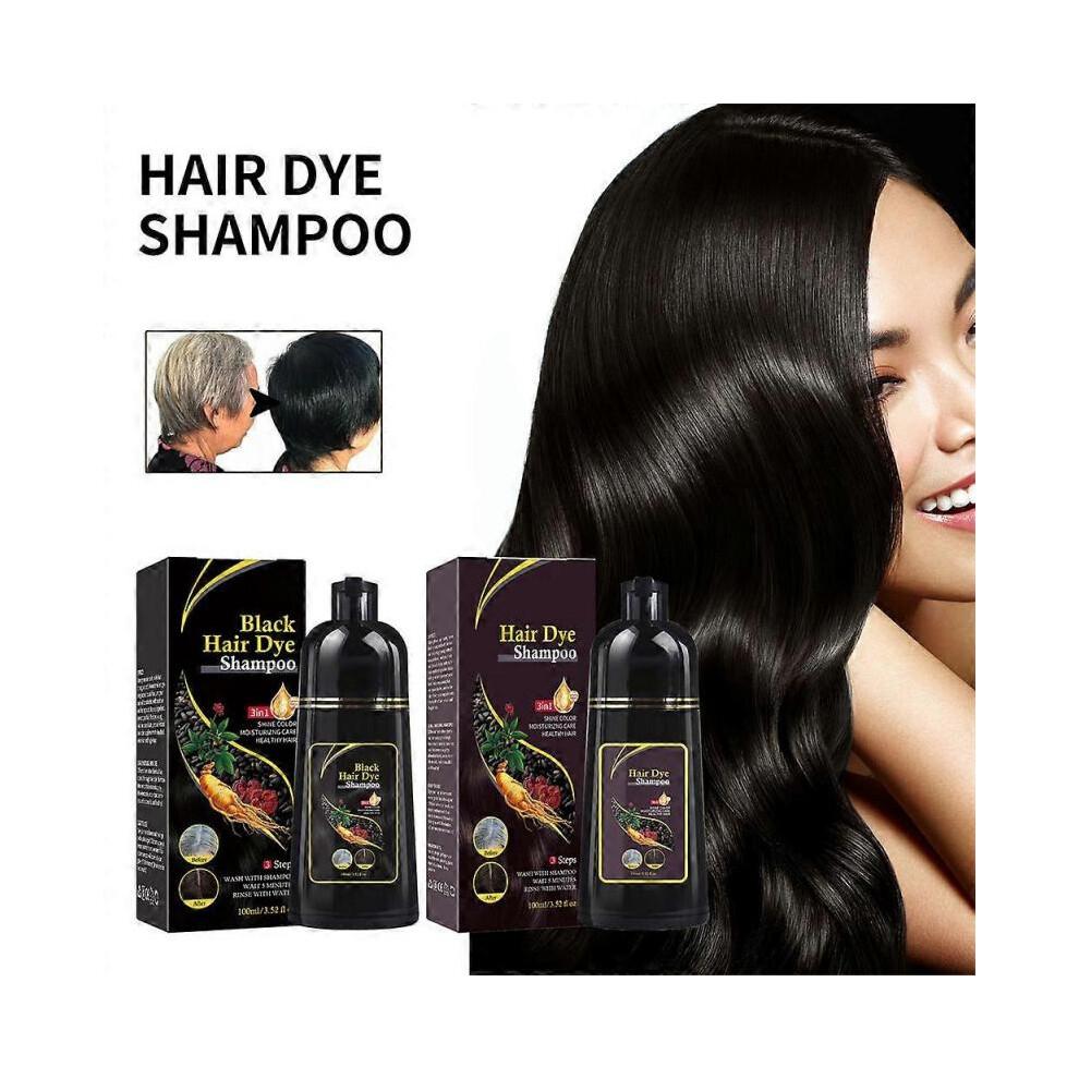 2pcs Natural Herbal Instant Black Hair Dye Shampoo for White Hair Coloring UK
